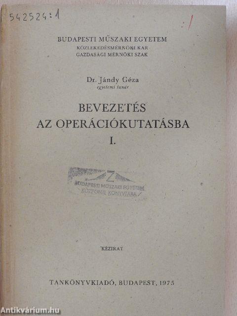 Bevezetés az operációkutatásba I.