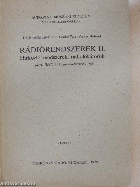 Rádiórendszerek II./I. füzet