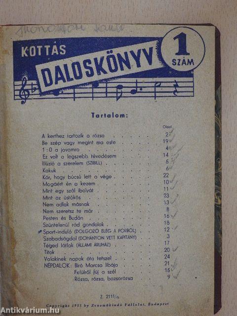 Kottás daloskönyv 1-20. I-II.