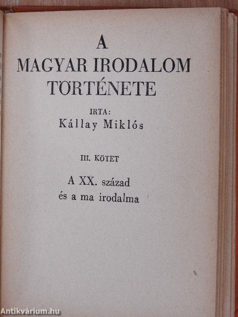 A magyar irodalom története I-III.