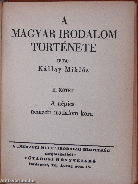 A magyar irodalom története I-III.