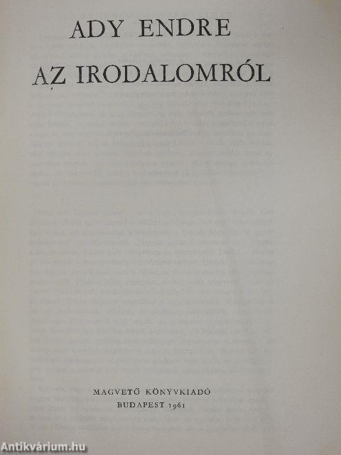 Ady Endre az irodalomról