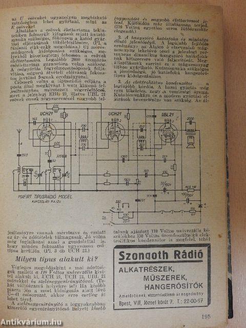 Rádiótechnika 1948./Rádió és filmtechnika 1948., 1949./Rádióvilág 1948. (Vegyes számok) (11 db)