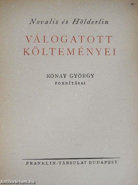 Novalis és Hölderlin válogatott költeményei