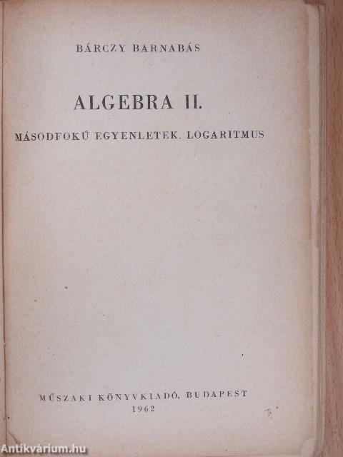 Algebra II.