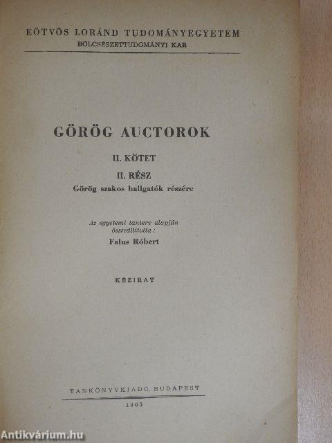 Görög auctorok II/II. (görög nyelvű)