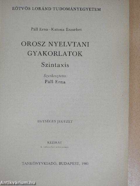 Orosz nyelvtani gyakorlatok