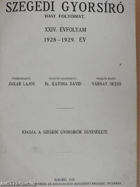 Szegedi Gyorsíró 1928-1929./1929-1930.