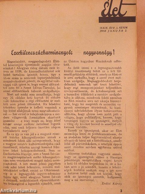 Élet 1938. (nem teljes évfolyam)