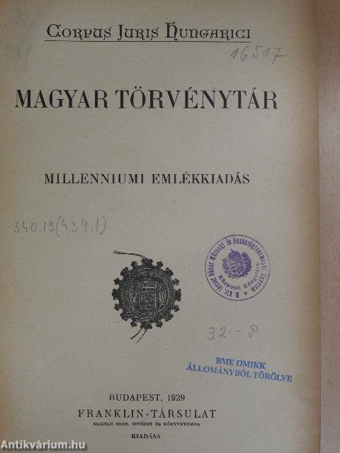 1928. évi törvénycikkek