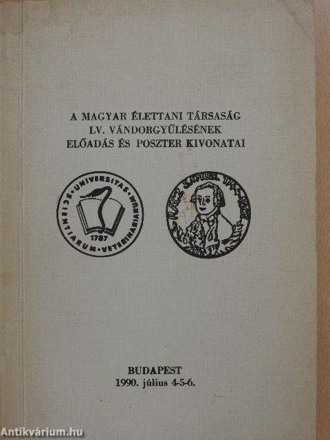 A Magyar Élettani Társaság LV. vándorgyűlésének előadás és poszter kivonatai