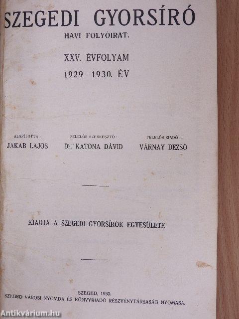 Szegedi Gyorsíró 1928-1929./1929-1930.