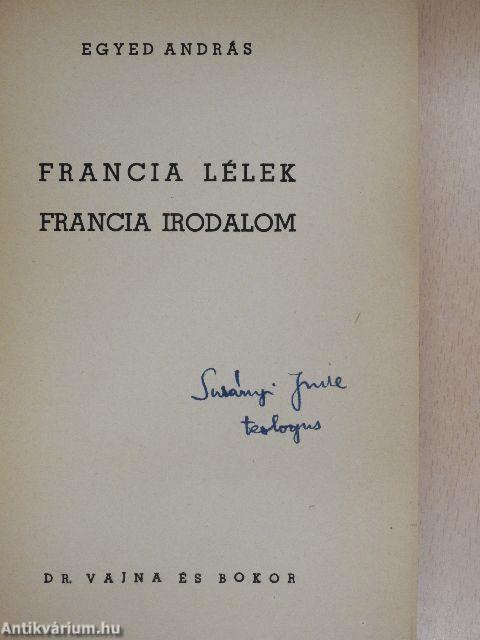 Francia lélek, francia irodalom