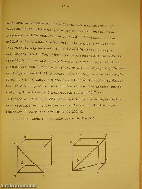 A matematikaoktatás tartalmának és módszerének korszerüsitése IV.