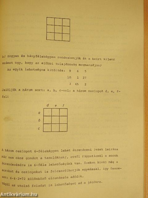 A matematikaoktatás tartalmának és módszerének korszerüsitése IV.