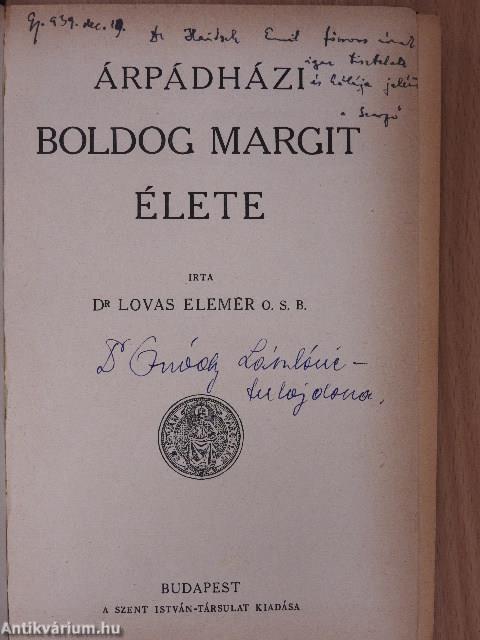 Árpádházi Boldog Margit élete