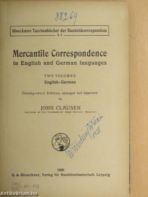 Mercantile Correspondence in English and German languages