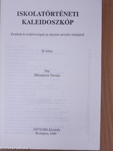 Iskolatörténeti kaleidoszkóp II.