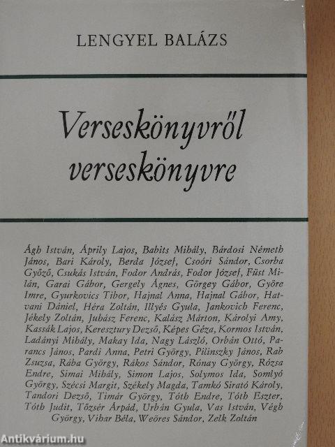 Verseskönyvről verseskönyvre