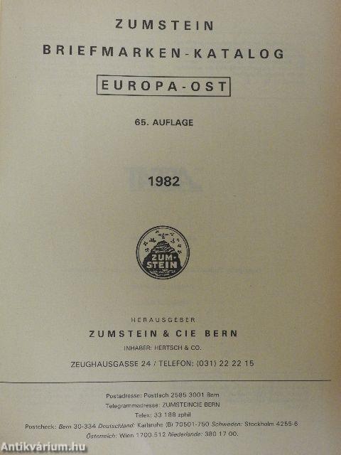 Zumstein Briefmarken-katalog - Ost Europa 1982