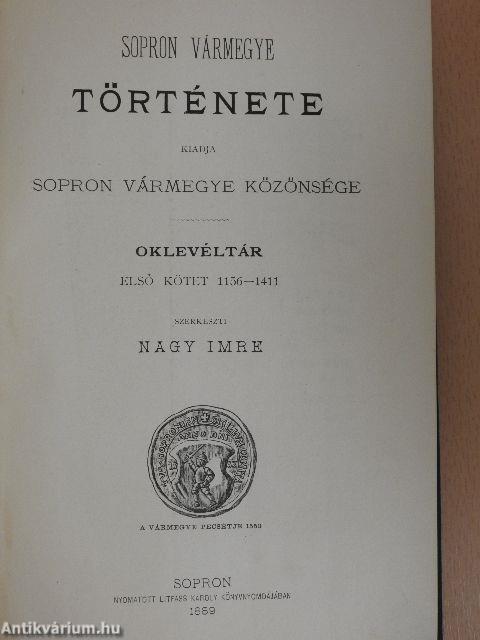 Sopron vármegye története - Oklevéltár I-II.