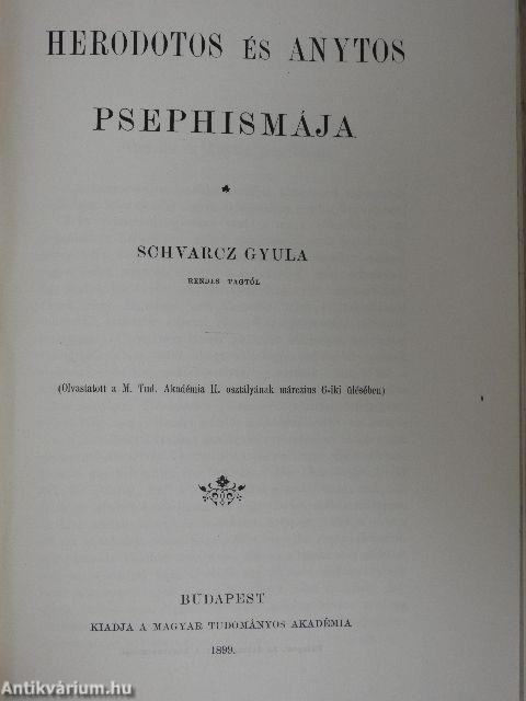 Értekezések a társadalmi tudományok köréből XII. (nem teljes gyűjtemény)