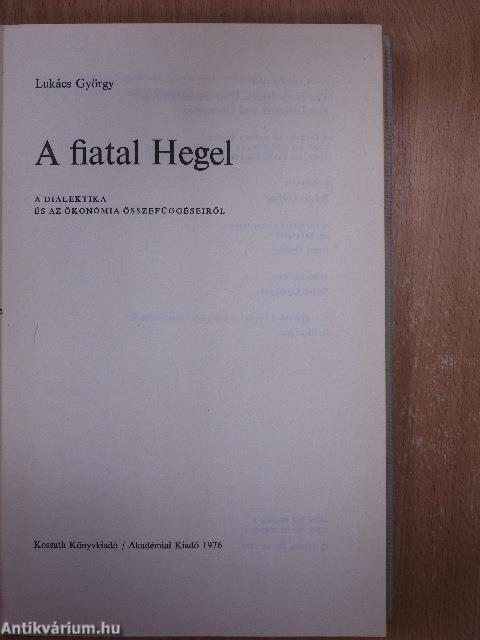 A fiatal Hegel