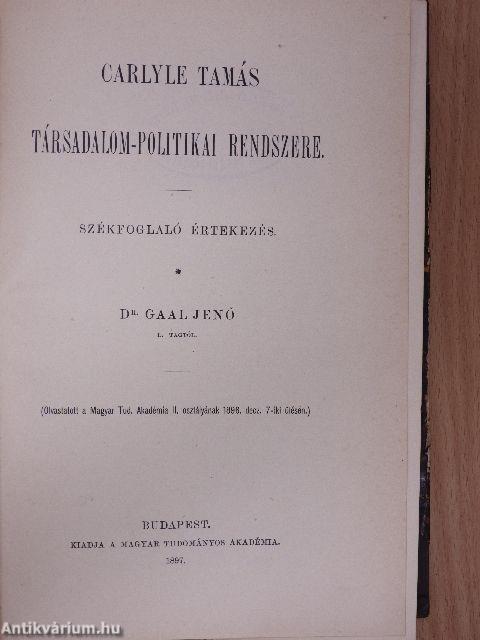 Értekezések a társadalmi tudományok köréből XII. (nem teljes gyűjtemény)