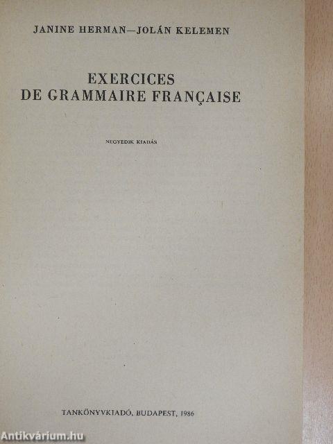 Exercices de Grammaire Francaise