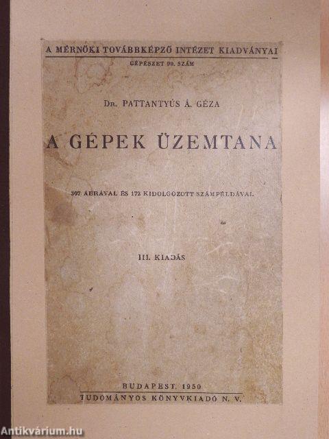 A gépek üzemtana