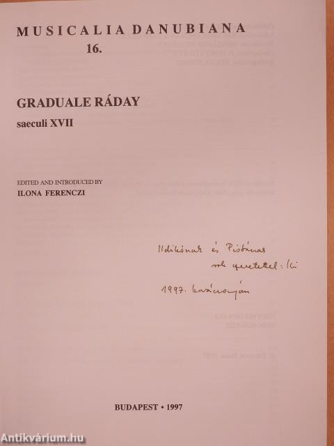 Graduale Ráday (dedikált példány)