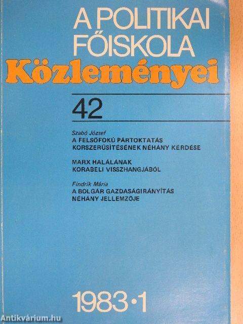 A Politikai Főiskola Közleményei 1983/1