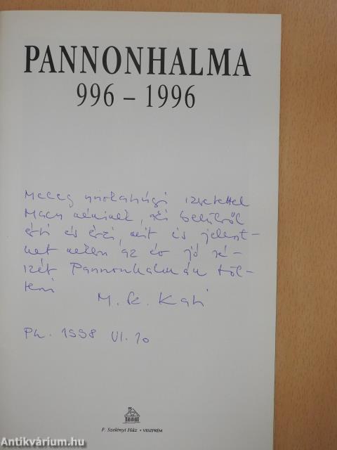 Pannonhalma (dedikált példány)