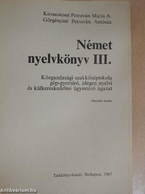 Német nyelvkönyv III.