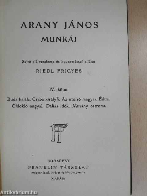 Arany János munkái IV.