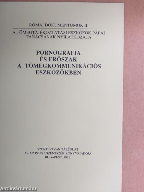 Pornográfia és erőszak a tömegkommunikációs eszközökben