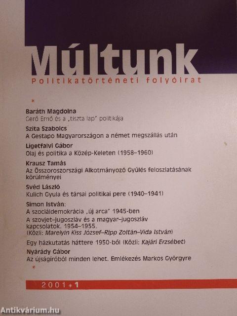 Múltunk 2001/1.