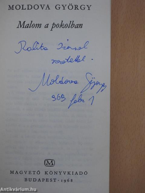 Malom a pokolban (dedikált példány)
