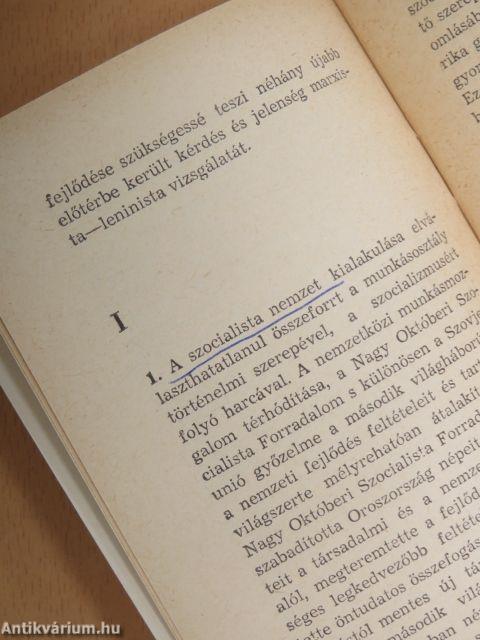 A szocialista hazafiság és a proletár internacionalizmus időszerű kérdései