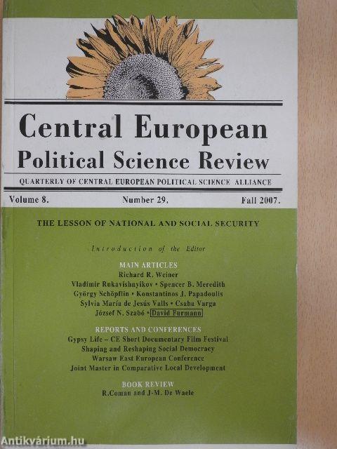 Central European Political Science Review Fall 2007.