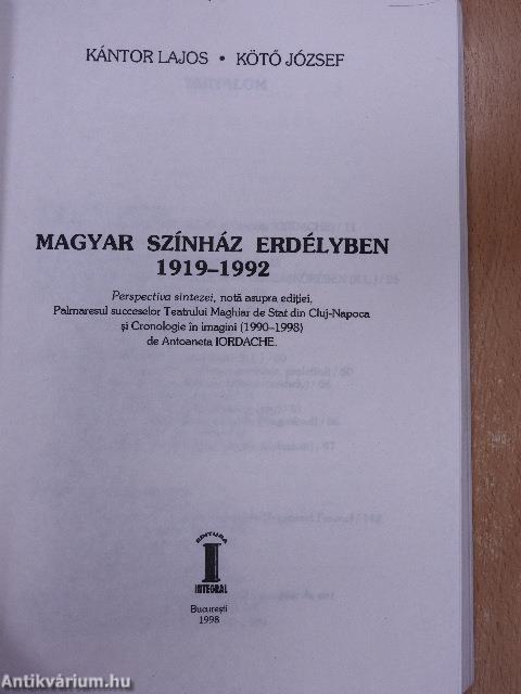 Magyar Színház Erdélyben 1919-1992