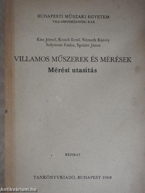 Villamos műszerek és mérések