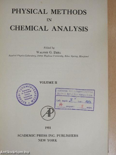 Physical Methods in Chemical Analysis II.