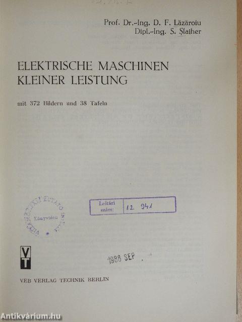 Elektrische Maschinen kleiner Leistung