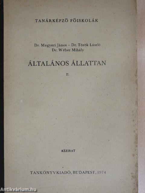 Általános állattan II.