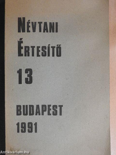 Névtani Értesítő 13.