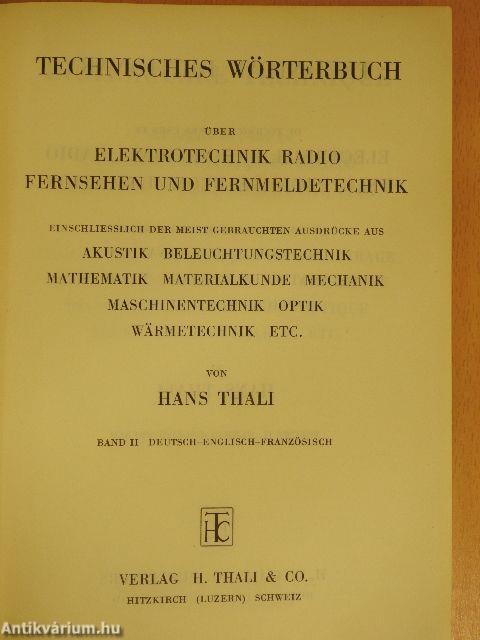 Technisches Wörterbuch II.