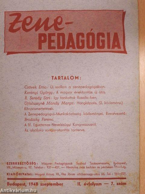 Zenepedagógia 1948. szeptember