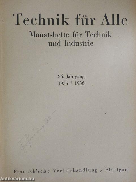 Technik für Alle März 1935- März 1936.