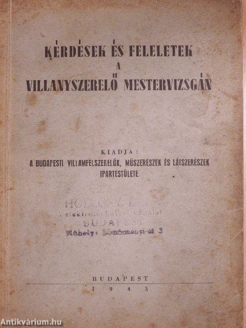 Kérdések és feleletek a villanyszerelő mestervizsgán